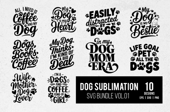 Dog Sublimation Svg Bundle Vol.02