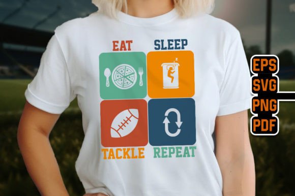 Eat Sleep Tackle Repeat – Rugby T-Shirt Graphics