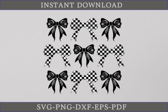 Halloween Checkered SVG Coquette Bow SVG