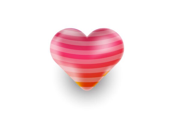 Heart Shape Sticker Graphic Vector Template for Graphics and Crafts