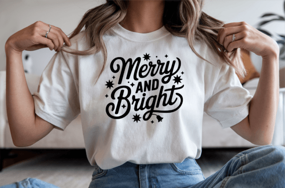 Merry and Bright Christmas Svg Design