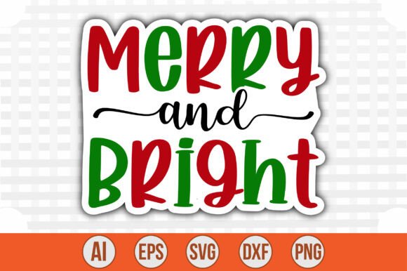 Merry and Bright Sticker: Graphics for Crafts