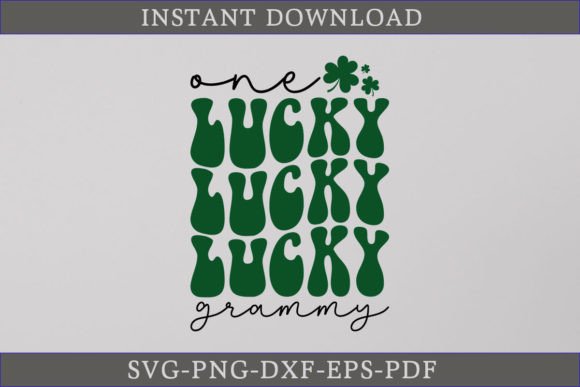 One Lucky Grammy Retro Gift Shirt SVG