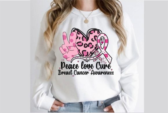Peace Love Cure Breast Cancer Awareness Graphics