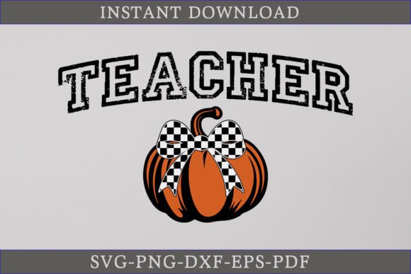 Teacher Pumpkin SVG Coquette Bow SVG: Graphics and Crafts for Branding
